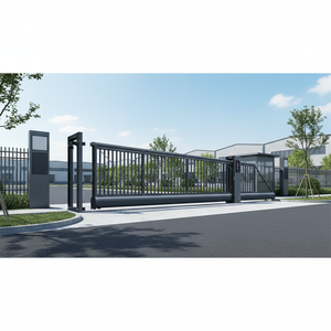 Porte coulissante automatique en aluminium à cantilever, porte extérieure, porte principale de la maison - Product Image 4