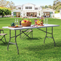 Table de camping pliante rectangulaire en plastique de 6 pieds, durable, pour banquets de mariage et fêtes, mobilier d'extérieur portable, vente en gros d'usine