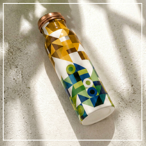 Ombre Matte Pure Copper Water <b>Bottle</b> For Ayurvedic Health Benefits Handcrafted Leakproof Sports <b>Flask</b> Dual Tone Pastel Gradient - Product Image 1