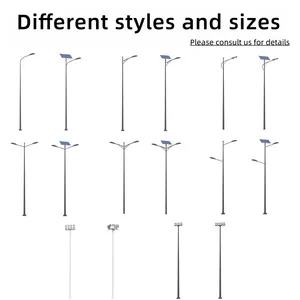China Fabricantes 5 Metros 8m 11m Altura Cônico Octogonal Hot Dip Rua Luz Polo de Aço Galvanizado Solar