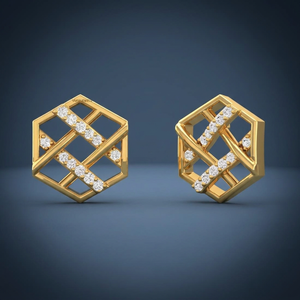 Pendientes de Diamantes Cultivados en Laboratorio, Corte Brillante Redondo, Diseño Minimalista, para Uso Diario de Mujeres, Oro de 10K, 14K, 18K, Plata 925, 935 - Product Image 1