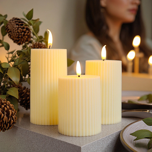 Bougie pilier à flamme <span class=keywords><strong>LED</strong></span> activée par la lumière, bougies <span class=keywords><strong>LED</strong></span> blanches pour salon, chambre à coucher, intérieur et extérieur - Product Image 1