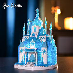 Château <span class=keywords><strong>de</strong></span> glace et <span class=keywords><strong>de</strong></span> neige, blocs <span class=keywords><strong>de</strong></span> construction en plastique ABS à petites particules, modèle éducatif, jouet à l'échelle 1:18, âge 8+, cadeau d'anniversaire - Product Image 2