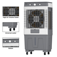 Refroidisseur d'air évaporatif portable en plastique à économie d'énergie, réservoir d'eau de 40 L, 3 vitesses, grand volume de vent, mini-refroidisseur évaporatif pour la maison et la chambre