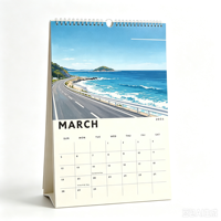Calendrier de bureau au design nouveau, impression personnalisée sur papier avec reliure spirale, services d'impression personnalisés
