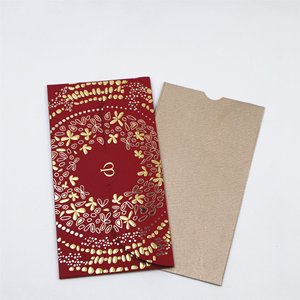 Sobre <span class=keywords><strong>de</strong></span> Cartón Rojo <span class=keywords><strong>de</strong></span> Lujo con Estampado Dorado en Relieve, Logotipo Personalizado, Porta Tarjetas <span class=keywords><strong>de</strong></span> Regalo <span class=keywords><strong>de</strong></span> Papel Premium, Elegante Sobre para Invitaciones <span class=keywords><strong>de</strong></span> <span class=keywords><strong>Boda</strong></span> - Product Image 3