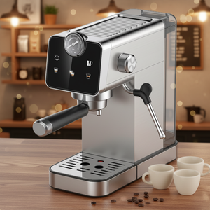 <span class=keywords><strong>Cafetera</strong></span> Espresso de Acero Inoxidable de 1350 W con Pre-Infusión, Tanque de Agua Extraíble de 1.1 L para Uso Doméstico - Product Image 4
