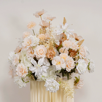 Boules de fleurs artificielles en soie pour centres de table de mariage, roses décoratives orange, rose et rouge