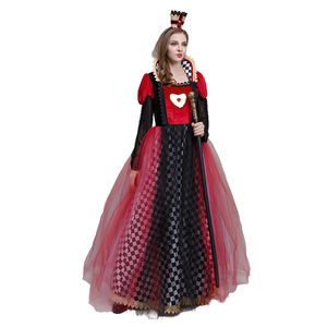 Disfraz <span class=keywords><strong>de</strong></span> Reina <span class=keywords><strong>de</strong></span> Corazones <span class=keywords><strong>de</strong></span> Alicia en el País <span class=keywords><strong>de</strong></span> las Maravillas, Vestido Rojo <span class=keywords><strong>de</strong></span> Reina Negra, Disfraz <span class=keywords><strong>de</strong></span> Halloween para Mujer Adulta, Anime, Poliéster - Product Image 1