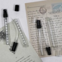 Botol parfum kaca Mini 2ml 3ml botol semprot kabut halus kosong putih hitam bening kemasan botol parfum isi ulang dengan skala