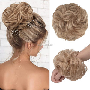 <span class=keywords><strong>Chignon</strong></span> bouclé naturel et volumineux en gros, <span class=keywords><strong>chignon</strong></span> désordonné, cheveux synthétiques avec attache en élastique pour les mariages - Product Image 3