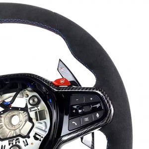 Volante <span class=keywords><strong>M</strong></span> Sport Alcantara con calefacción Compatible con <span class=keywords><strong>BMW</strong></span> M3 M4 M5 M6 X3 X4 X5 X6 X7 <span class=keywords><strong>X8</strong></span> G01 G12 G20 G30 G80 G82 330i M340i - Product Image 5