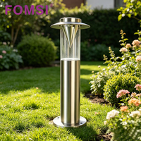 Lampe de jardin LED extérieure FOMSI, étanche, en acier inoxydable, éclairage décoratif pour pelouse, IP44, globe en verre, lampe de pelouse, éclairage de chemin