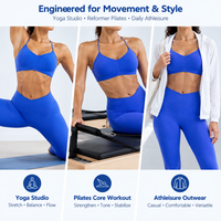 Ensemble de yoga sans couture pour femme : Soutien-gorge de sport dos croisé et leggings taille en V, extensible dans les 4 sens, séchage rapide, doux comme des nuages, pour fitness et entraînement