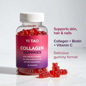 Gommes à la biotine, vitamine C et collagène, 60 unités, complément alimentaire pour la santé des cheveux, de la peau et des ongles, délicieuses gommes beauté. - Product Image 2
