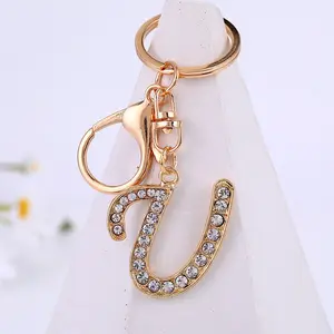 yuanfei new metal smart font 26 English letters key chain accessories hanging small gift wholesale