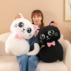 Nouvel Arrivage : Peluche Chat aux Grands Yeux, Poupée en Peluche Chat, Cadeau Saint-Valentin, Décoration Maison, Chat en Peluche avec Nœud Rose, Jouet Poupée - Product Image 5