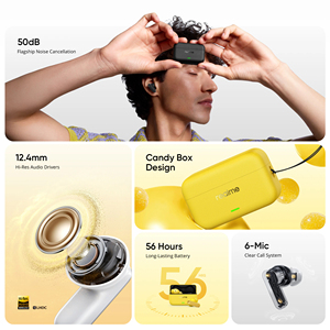 Audífonos Intrauditivos Realme Buds T500 <span class=keywords><strong>Pro</strong></span> con Cancelación de Ruido AI de 50 dB, Controladores de Audio de Alta Resolución de 12.4 mm, Batería de Larga Duración de 56 Horas, BT6.1 - Product Image 2