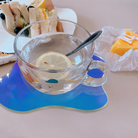 Dessous de verre irrégulier en acrylique, dessous de verre décoratif créatif, tasse à café, table à manger, ornements, accessoires de tir