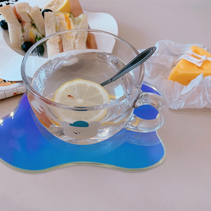 Acrylic Irregular Coaster, Creative Decorative Plate Coaster Mug Pad Coffee Cup Coaster <strong>Dining</strong> <strong>Table</strong> <strong>Ornaments</strong> Shooting Props - Product Image 2