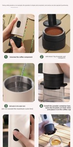Machine à expresso portable électrique <span class=keywords><strong>verte</strong></span> pour le camping, entièrement automatique, kit rechargeable USB-C, affichage de la température, compatible double capsule - Product Image 6