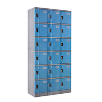 Casier scolaire TOPPLA à 3 niveaux en plastique ABS avec serrure électronique et serrure à clé, design assemblé, écologique et étanche
