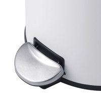Poubelle de bureau cylindrique Victory Basics avec pédale à fermeture douce, revêtement en poudre, acier inoxydable, WBR027