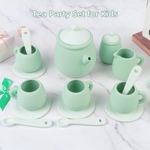 Silicone <strong>Tea</strong> <strong>Party</strong> <strong>Set</strong> for Little Girls Boys Non Breakable Cute Toy Kitchen Accessories for Children Dishwasher Safe - Product Image 1
