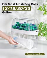 Distributeur de sacs poubelle Conteneur de dosettes de linge-3 en 1 Organisateur de sacs à ordures et lave-vaisselle Porte-comprimés transparent