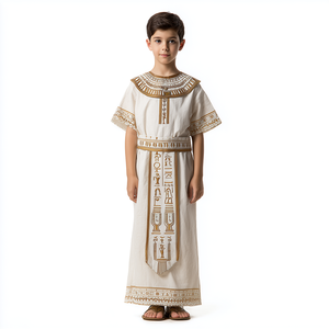 Disfraz de Rey Egipcio para Niños, Túnica Blanca de Poliéster para Mardi Gras, Fiestas, Actuaciones, TV y Cine - Product Image 1