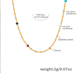 Collana lunga con nappina placcata oro 18K collana alta moda a doppia catena per feste - Product Image 6