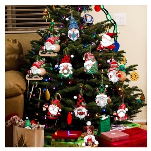 24 Uds vidrio Digital/Pantalla de seda impresa muñeco de nieve carteles colgantes adornos árbol de Navidad decoración FIESTA DE Navidad Año Nuevo hogar - Product Image 5