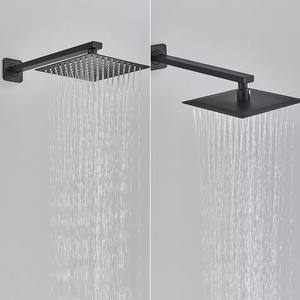Robinet <span class=keywords><strong>de</strong></span> douche mural noir mat pour salle <span class=keywords><strong>de</strong></span> bain 8/10/12/<span class=keywords><strong>16</strong></span> pouces mitigeur d'eau chaude et froide mélangée avec pulvérisateur à main - Product Image 2