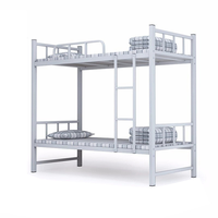 Lit superposé réglable personnalisable pour dortoir étudiant, lit double moderne en acier blanc pour école/auberge/hôtel/hôpital