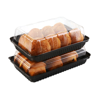 Boîte d'emballage pour gâteaux en plastique PET rectangulaire transparente jetable, boîte à pâtisserie en plastique à bulles pour desserts et biscuits