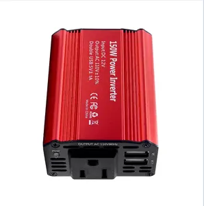 150W Car Power Inverter 12V DC to 110V AC Intelligent Converter with Dual USB Charger