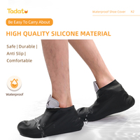 Protège-chaussures réutilisables unisexe, bottes de pluie imperméables et antidérapantes, couvre-chaussures en silicone