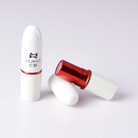 HUIHO Étuis à rouge à lèvres en forme de balle Sleek Tubes métalliques en plastique blanc mat pour remplissage de rouge à lèvres personnalisé