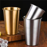 Hotel restaurante color oro plata 10oz 16oz tazas de cerveza de agua tazas de acero inoxidable para bar cafetería