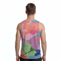 Débardeur personnalisé pour homme avec logo, en tissu camouflage respirant à séchage rapide, col rond, sans manches, pour la course à pied, la gym et les entraînements, fabrication OEM/ODM