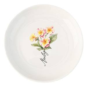 จานเซรามิครูปวงกลมสำหรับเก็บเครื่องประดับ สร้อยคอ ของขวัญวันเกิด ลายดอกไม้ แบบชิ้นเดียว สั่งทำได้ตามต้องการ ของใช้สำนักงานแบบคลาสสิก - Product Image 5