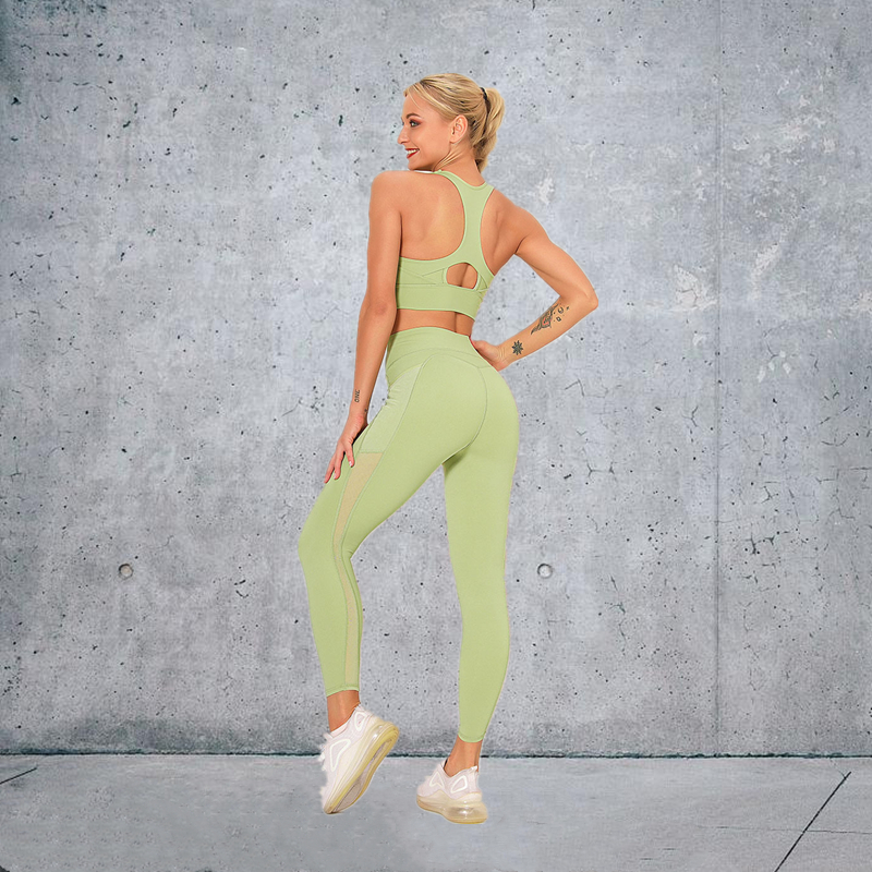 HOT 4 colors Fashion Modern Breathable Workout Clothing Women Active Wear Yoga Set hygroscopic  Popular