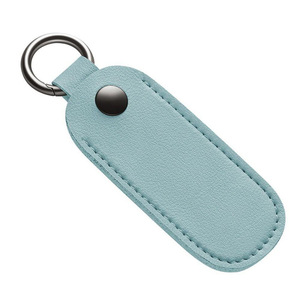 Estuche de cuero para memoria USB con llavero, mini cable de datos antipérdida con cubierta en forma de U, bolsa de almacenamiento portátil para memoria USB. - Product Image 5