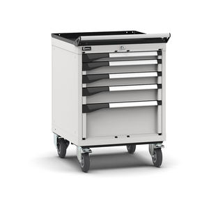 Fami Master tool <b>trolley</b> with 5 adjustable-extension <b>drawers</b>, grey, 561x573x822mm - Product Image 1