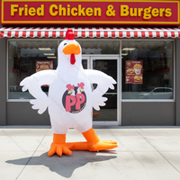 Costume de mascotte animale gonflable sur mesure, modèle de coq gonflable de dessin animé, poulet gonflable géant publicitaire pour la décoration d'événements