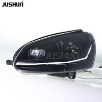 Phare LED JUSHUN pour Volkswagen VW Golf 5 MK5 2003-2011 Mise à niveau Phare à œil doré Accessoires de voiture