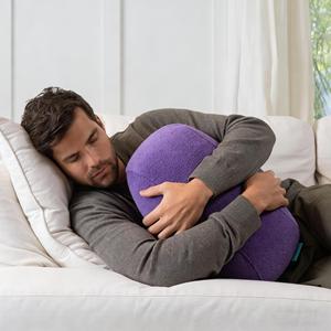 Almohada Kuang Gravity ovalada con relleno de esponja triturada y tela de felpa, almohada con peso para soporte durante el sueño - Product Image 1