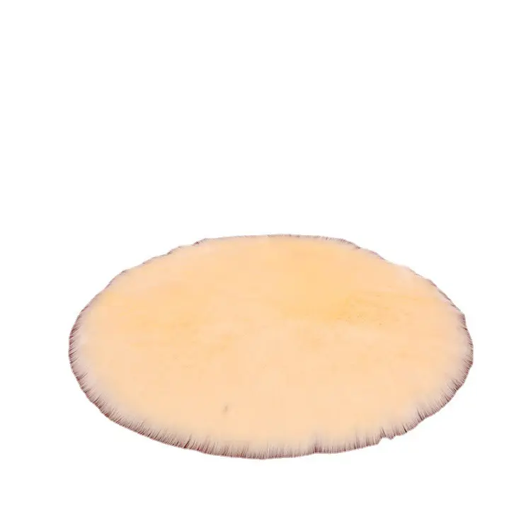 Siêu mềm vòng Faux Da Cừu lông khu vực thảm, màu xám tròn xù xì thảm, Vòng Fluffy Thảm sang trọng vòng tròn sàn thảm cho phòng ngủ