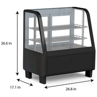 Réfrigérateur de comptoir électrique en acier inoxydable à triple porte vitrée pour boulangerie, pâtisserie, gâteaux, 138L, hôtels, restaurants