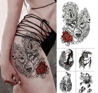 Tatouages temporaires autocollant faux bras manches autocollant Tatoo corps main visage yeux poitrine épaule tatouages pour hommes et femmes garçons filles